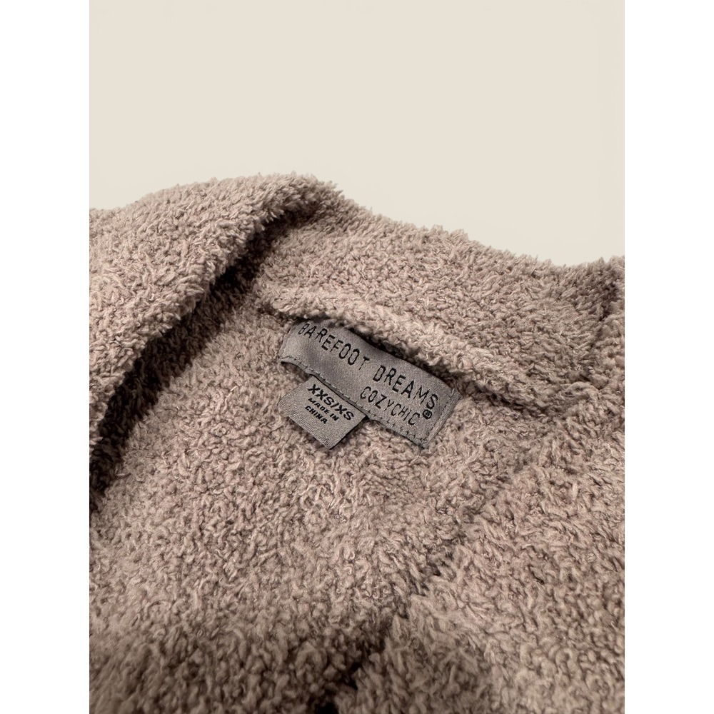 Barefoot Dreams CozyChic Robe Taupe Brown XXS/XS Plush Loungewear Wrap Cozy - Picture 3 of 5